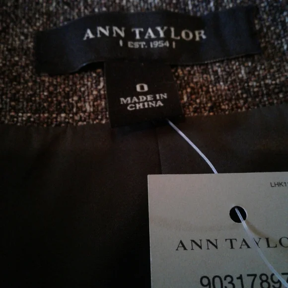 🌺 NWT Ann Taylor Brown Tweed Wool Skirt Suit